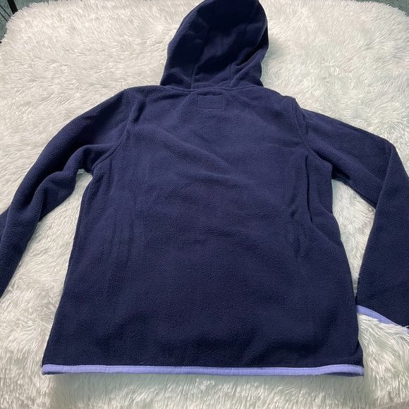 AMAZON ESSENTIALS Navy Fleece Hooded Jacket Large 9/10 - Picture 8 of 10